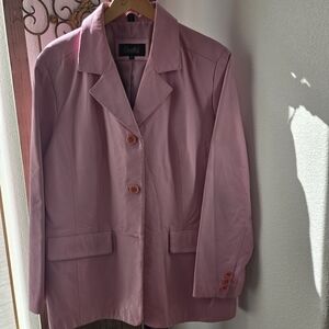 Sophisticated Pink Leather Blazer for Women